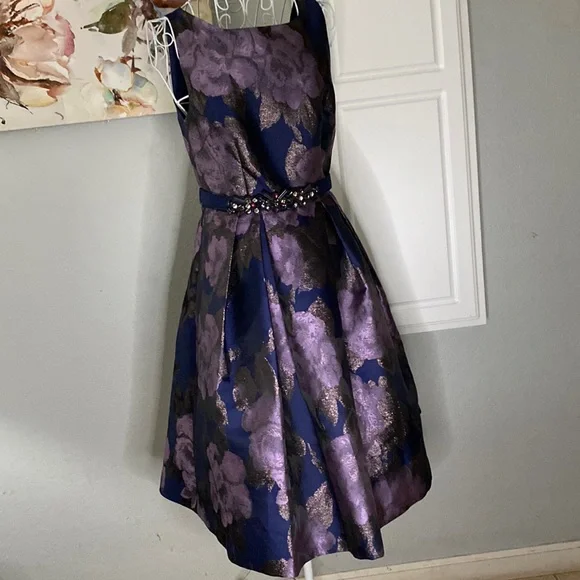 sachin and babi light blue dress Eliza J | Dresses | Eliza J Formal Dress Purple Blue Nwot Belted Size 4  Wedding Guest Holiday Dinner
